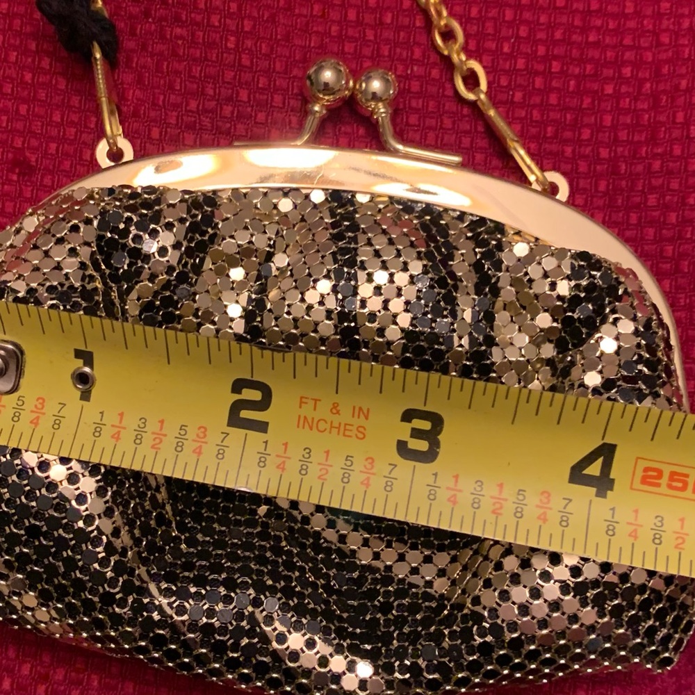 URBAN EXPRESSIONS animal print metallic mesh evening bag black gold vegan NWT - Picture 6 of 9